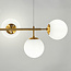 Gold pendant light with frosted glass, 7-bulb - Hepta