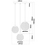 Designer pendant light with amber glass, 3-bulb - Sila