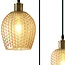 Modern 3-bulb pendant lamp with amber glass - Lana