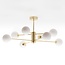 Designer sand gold ceiling lamp with opal white glass - 8-light Idaho