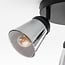 3-light modern ceiling spotlight Toledo - matt black and smoked grey