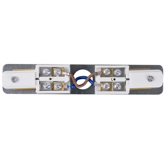 Double-sided centre feed connection block for 1-phase track, white