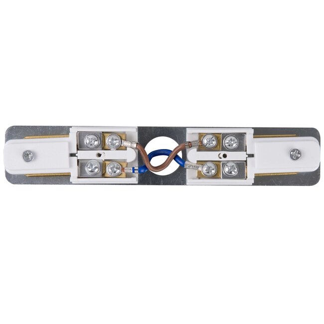 Double-sided connection block for centre connection, single-phase rail - White