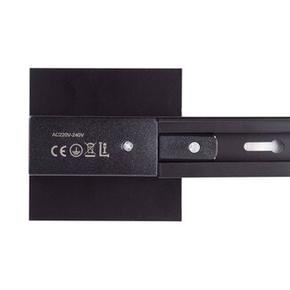 Square cover plate for 1-phase track lighting system - black