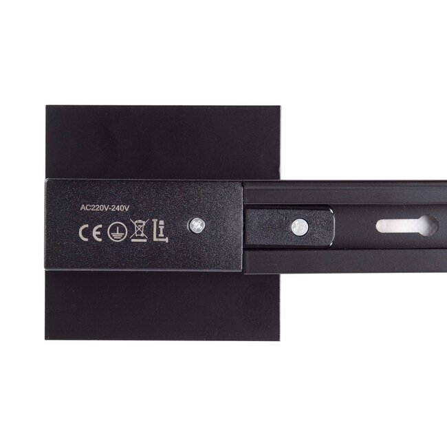 Square cover plate for 1-phase track lighting system - black