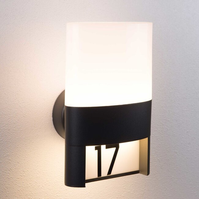 Outdoor wall light with house number - Lidia