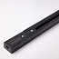 Connectable 1-phase 75 cm track with connector block and end cap - black