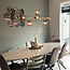 Designer pendant light Hepta with 7 smoked glass globes