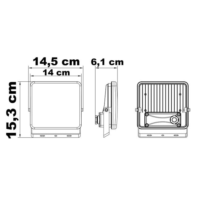 LED floodlight with adjustable colour temperature