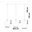 3-light pendant light Sofie in smoked glass - black