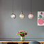 Pendant light with various coloured glass, 3-bulb - Lotte