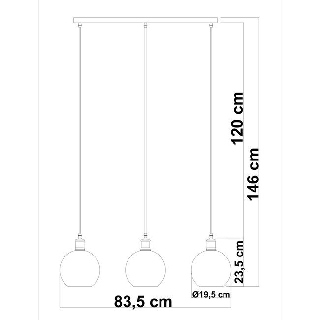 Pendant light Lotte with three colours of glass