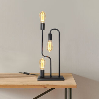 Black table lamp, 3-bulb - Zus