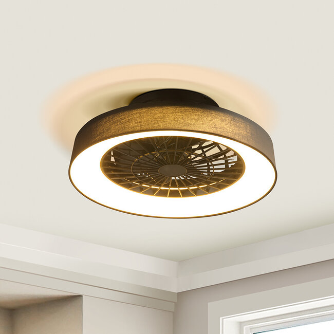 Ceiling light with fan, adjustable colour temperature and star effect - Mayra