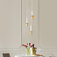 Pendant light Toine - white with golden details, 3-bulb