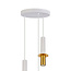 Pendant light Toine - white with golden details, 3-bulb