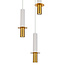 Pendant light Toine - white with golden details, 3-bulb