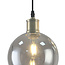 Pendant light with smoked, amber and cognac glass, 3-bulb - Loiza