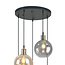 Pendant light with smoked and amber glass, 5-bulb - Lyana