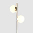 Gold floor lamp with opal glass, 2-bulb - Phae