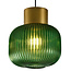 3-bulb pendant light with green glass - Inya