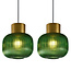 3-bulb pendant light with green glass - Inya