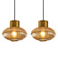 3-bulb pendant light with amber glass - Imara