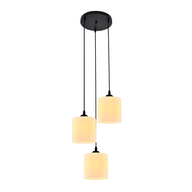 3-bulb pendant lamp with opal glass - Kezia