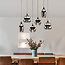 Pendant light with smoked glass, 6-bulb - Bellano