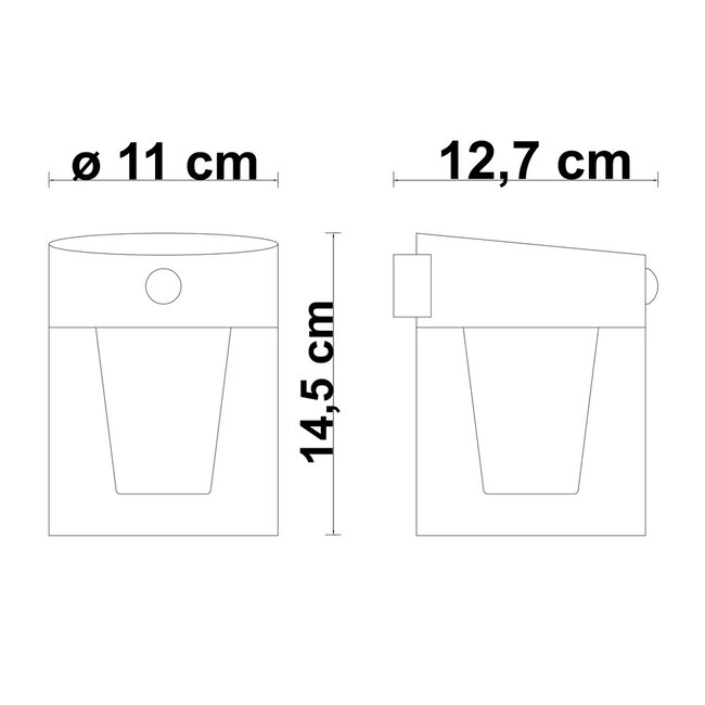 Solar outdoor wall light with sensor - Pim