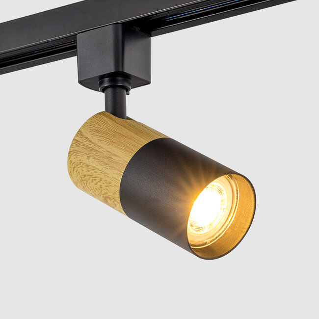 Track spotlight single circuit Linn - dark wood look