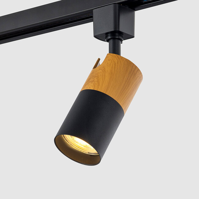 Track spotlight single circuit Linn - dark wood look