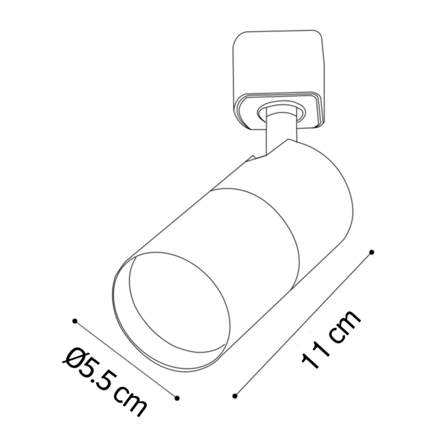 Track spotlight single circuit Linn - dark wood look