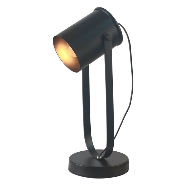 Industrial table lamp Joshua, black - adjustable