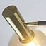 Gold floor lamp with glass shade and marble base - Singh