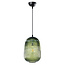 1-bulb pendant light with ribbed green glass - Dylan