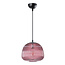 Pendant light with ribbed purple glass, 1-bulb - Molly