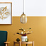 Pendant light with ribbed amber glass, 1-bulb - Riley
