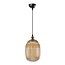 Pendant light with ribbed amber glass, 1-bulb - Riley