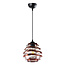 Pendant light with wavy glass and bronze details - Mace