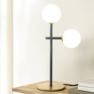 2-bulb table lamp Chase with frosted glass