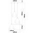 Designer pendant light Frank with smoked glass, 3-light