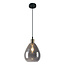 1-light pendant light Verona - elongated smoked glass with mirror effect