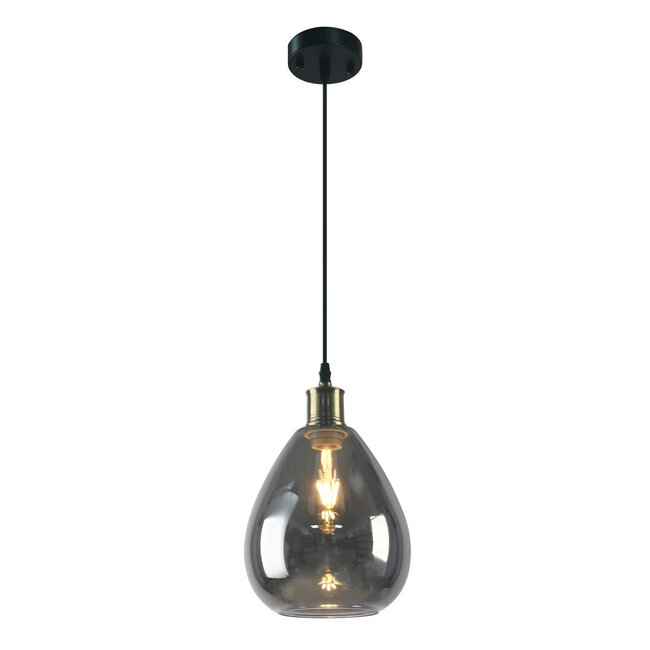 -light pendant lamp Verona - smoked glass Mirror effect - elongated glass