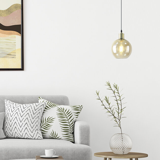 1-light pendant lamp Liya in red glass, variant 4