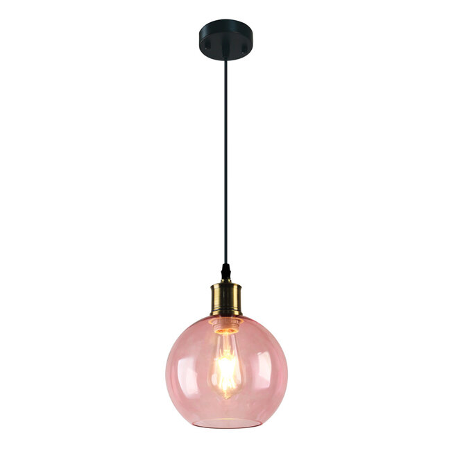 1-light pendant lamp Liya in red glass, variant 4