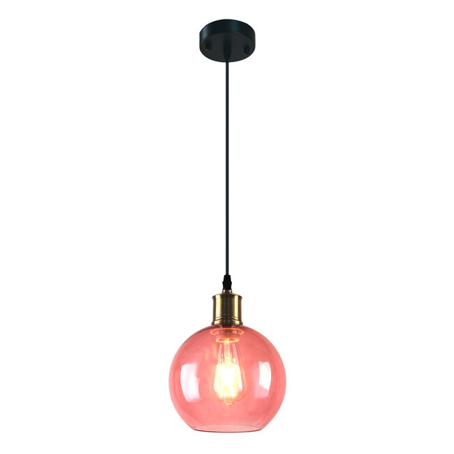 1-light pendant lamp Liya in red glass, variant 4