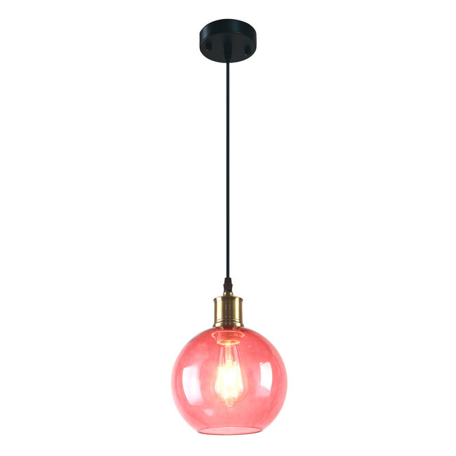 1-light pendant lamp Liya in red glass, variant 4