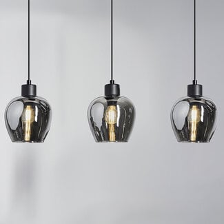 3-bulb pendant light with smoked glas - Vegas