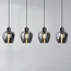 4-bulb pendant light with smoked glas - Sanford